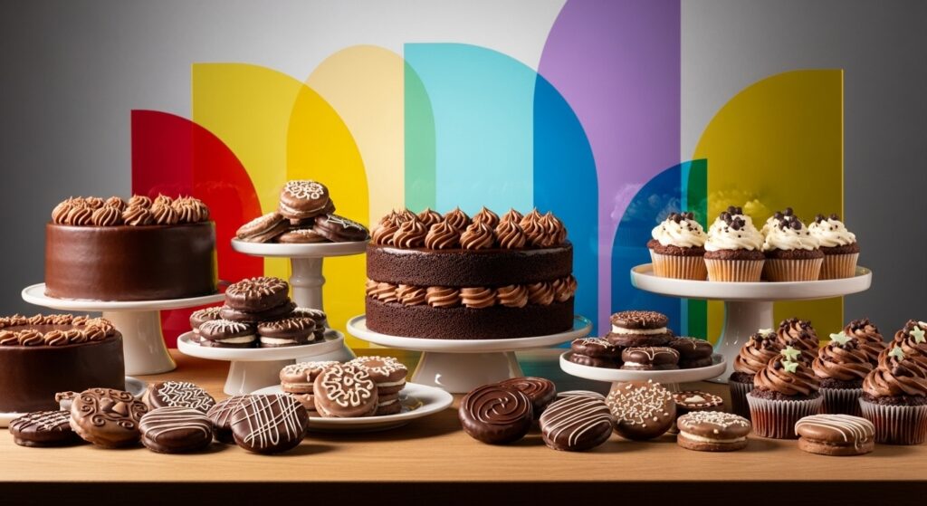 - Bakery Items Assortment of delicious cakes and pastries displayed, showcasing baked goods from a culinary hobby turned career.