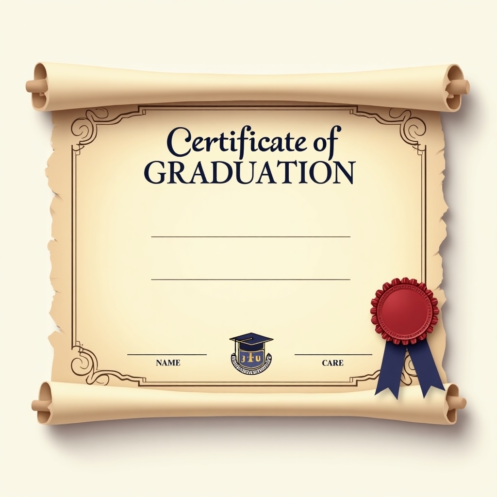 A formal graduation certificate with a ribbon and signature, symbolizing academic achievement—yet silently questioning why so many remain jobless after degree despite holding such qualifications.