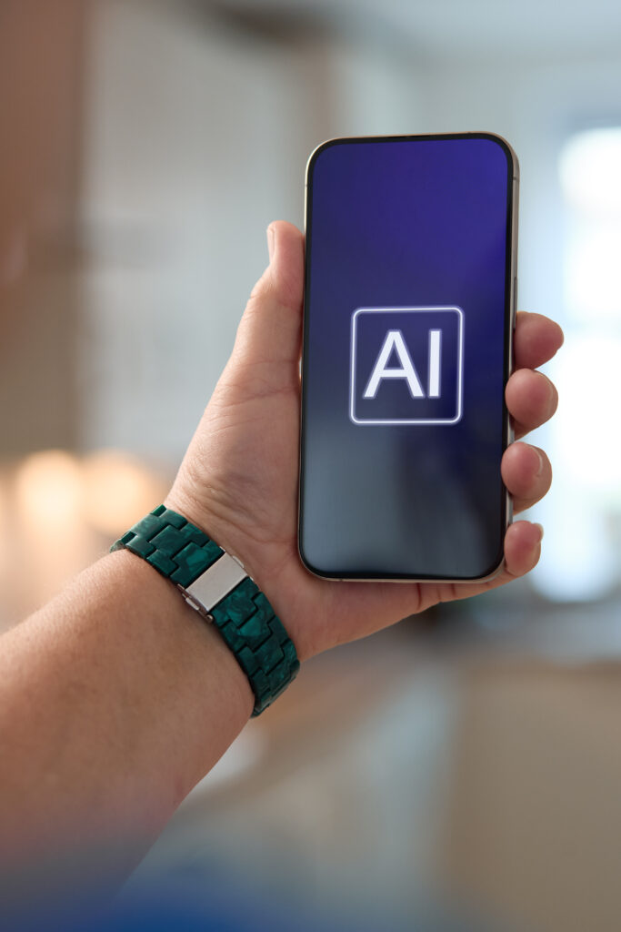 Mobile device showing AI apps for English learning to improve English skills effectively.