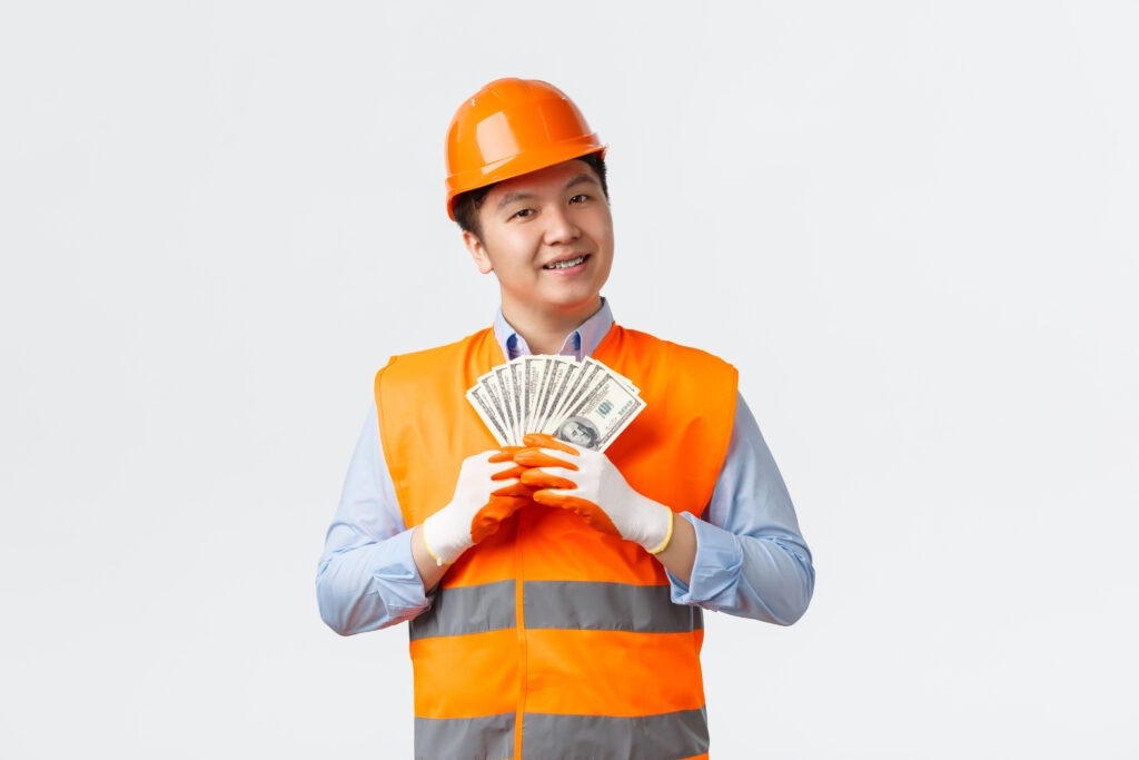 - Employee receiving salary employee showing salary – business vs job career comparison.