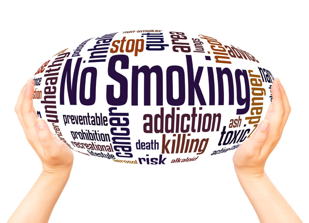 No Smoking sign indicating prohibition of cigarette smoking